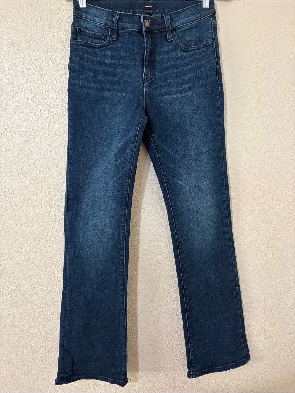 Express Dark Blue Flared Jeans for Women